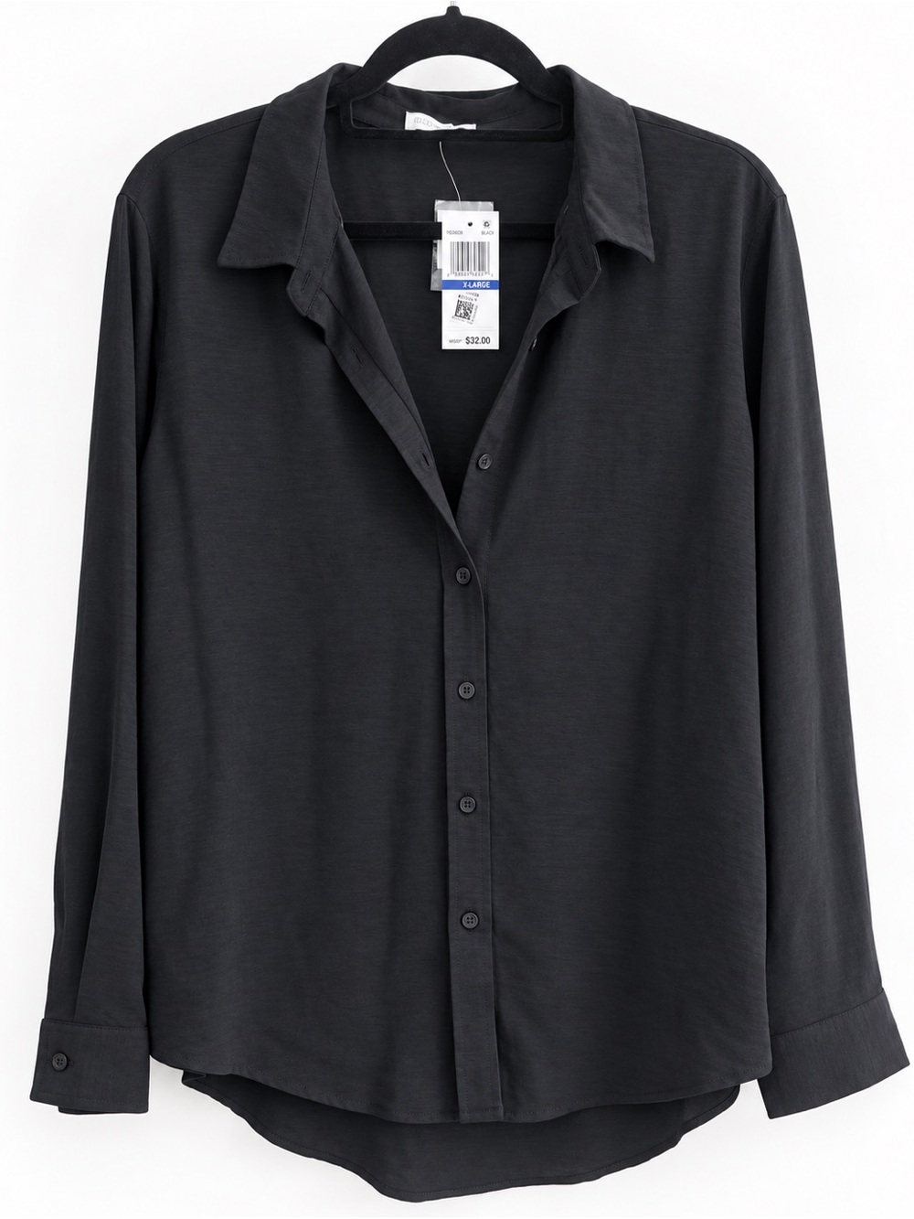 Ultra Flirt black button-front blouse. NWT